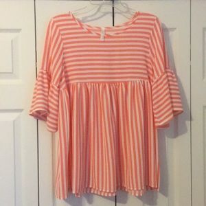 Red Lolly 3/4 bell sleeve shirt